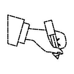 Hand with pencil icon vector illustration graphic design