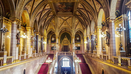 Interior of Hungarian parliament.Budapest