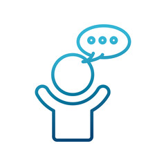 Man talking pictogram icon vector illustration graphic design