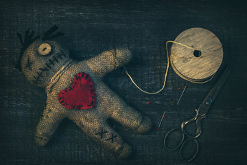 Voodoo doll with pins