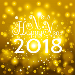 Gold Happy New Year 2018 card