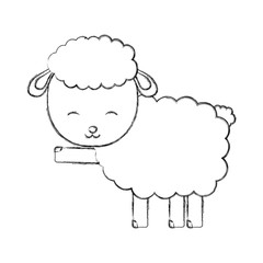 cartoon sheep icon over white background vector illustration