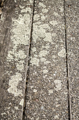 Old wooden bridge structure and timber