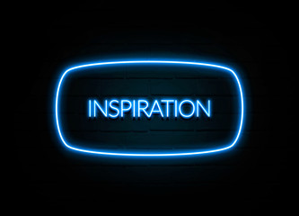 Inspiration  - colorful Neon Sign on brickwall