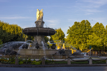 Obraz premium The Cours Mirabeau, a wide thoroughfare in Aix-en-Provence, France