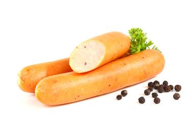 Sausages black pepper Isolated on white background