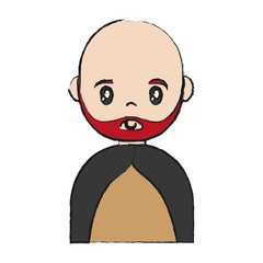 cartoon man icon over white background colorful design vector illustration