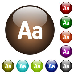 Font size color glass buttons