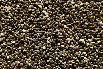 Heap of chia, background. Superfood and healthy food concept.