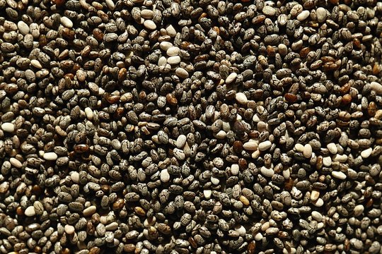 Heap of chia, background. Superfood and healthy food concept.