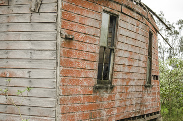 Deserted old wooden farm house