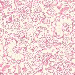 Fototapeta na wymiar Floral seamless pattern. Sample for fabric, wrapping and paper. Decorative background.