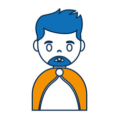 cartoon man icon over white background colorful design vector illustration