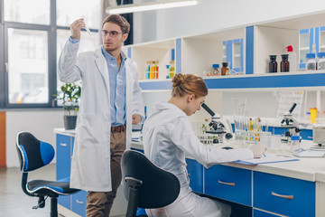 biologists working in lab