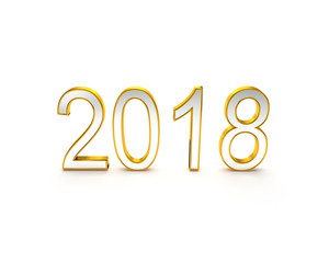 New year 2018 gold numbers in 3D render.