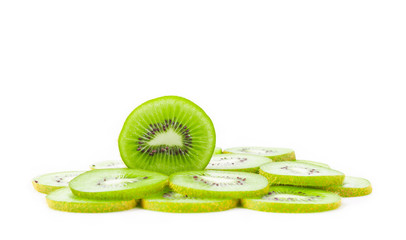 Kiwi Fruit Isolated on White.