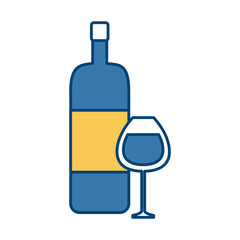 Wine bottle and cup icon vector illustration graphic design