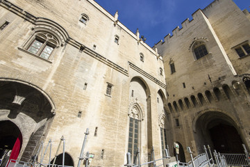 The Palais des Papes or Papal palace, one of the largest and most important medieval Gothic buildings in Europe. A World Heritage Site since 1995