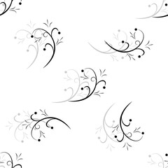 Twig of spiral black on white background