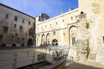 The Palais des Papes or Papal palace, one of the largest and most important medieval Gothic buildings in Europe. A World Heritage Site since 1995