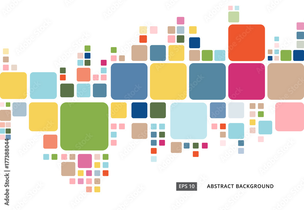 Aufkleber abstract colorful geometric square border pattern on white background