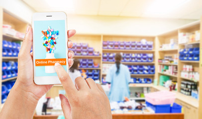 Online pharmacy concept.