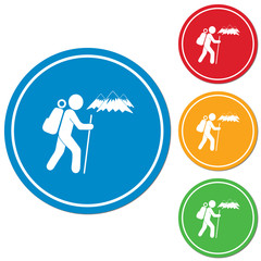 Hiking icon illustration
