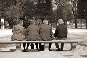 Old people on a bench  - 177388254
