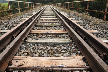 Fototapeta na wymiar Alte Eisenbahnbrücke Blaibach (Der Regentalbahn) 