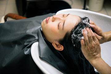 hair salon concept. Shampoo station. © metamorworks