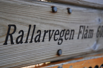 Rallarvegen in Norway (sign) - 177389608