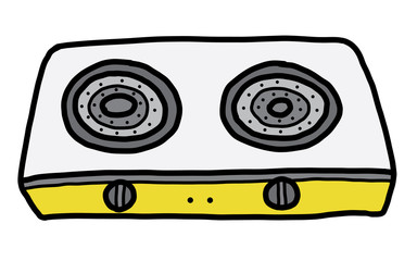 gas stove / cartoon vector and illustration, hand drawn style, isolated on white background.