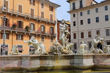 Fontana del Moro. Navona Square or Piazza Navona, Rome, Italy