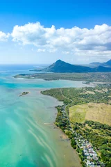 Cercles muraux Le Morne, Maurice Aerial view of Mauritius island