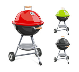 Kettle For barbecue with lid. Equipment bbq. B-B-Q Accessory.