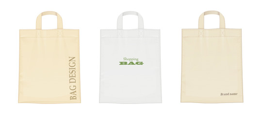 Shopping bag. Set of shop accessoryes for foodstuff. Bags mockup