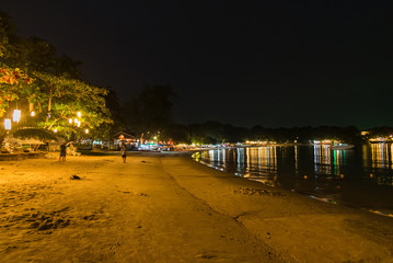 View of Vongdeuan beach, Dinner Restaurant at the Koh Samet island, Rayong, Thailand.