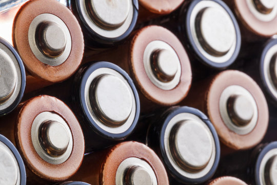 Closeup of AA batteries