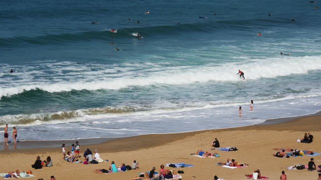 beach of Biarritz in France