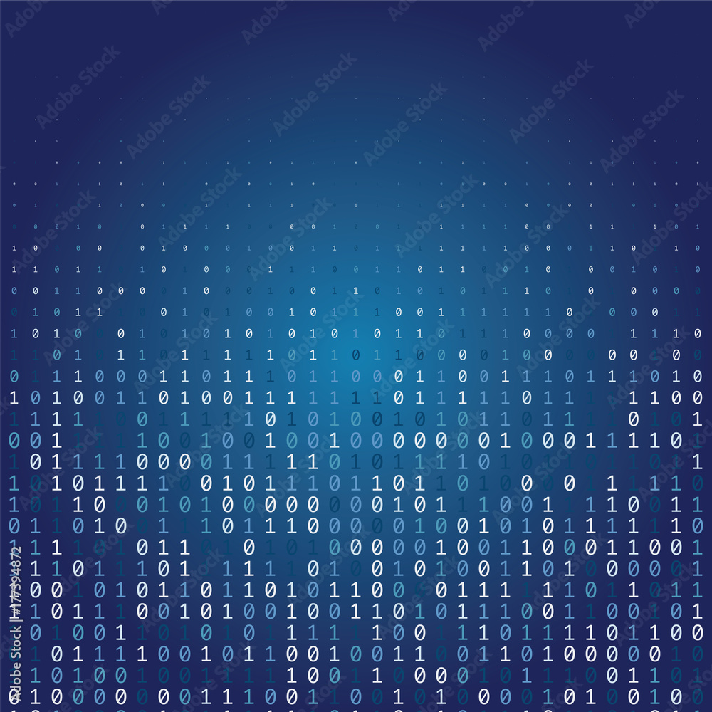 Poster Binary code digital technology background made with zeros and ones