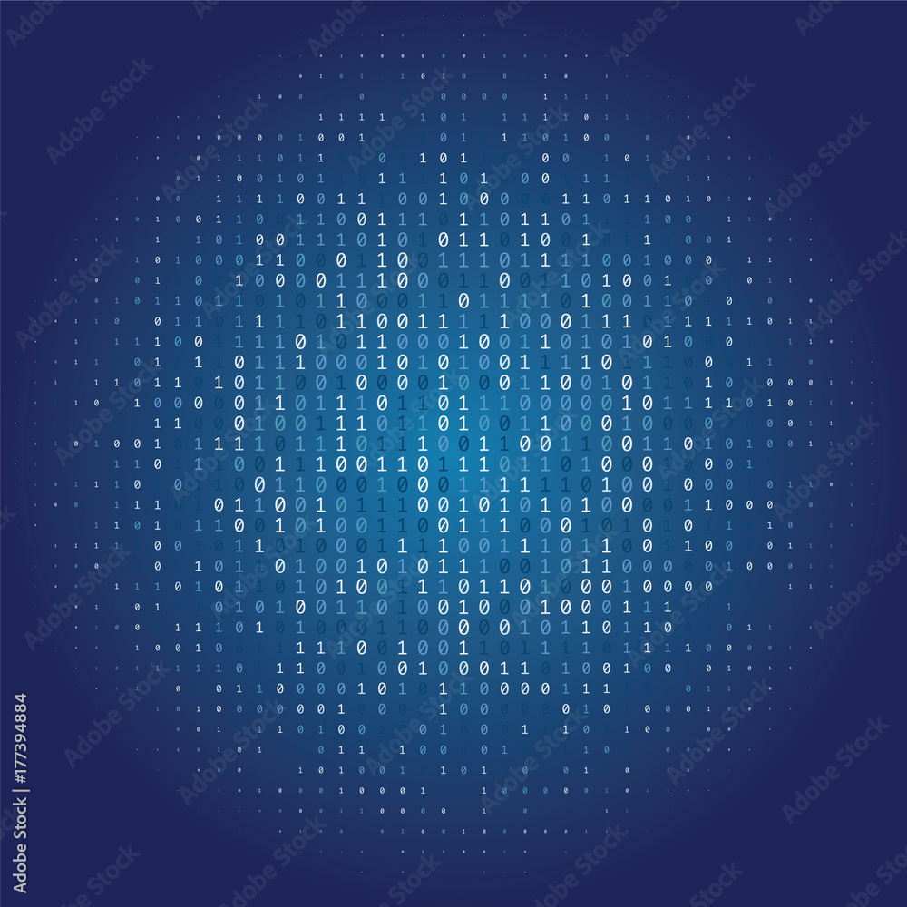 Poster binary code digital technology background made with zeros and ones