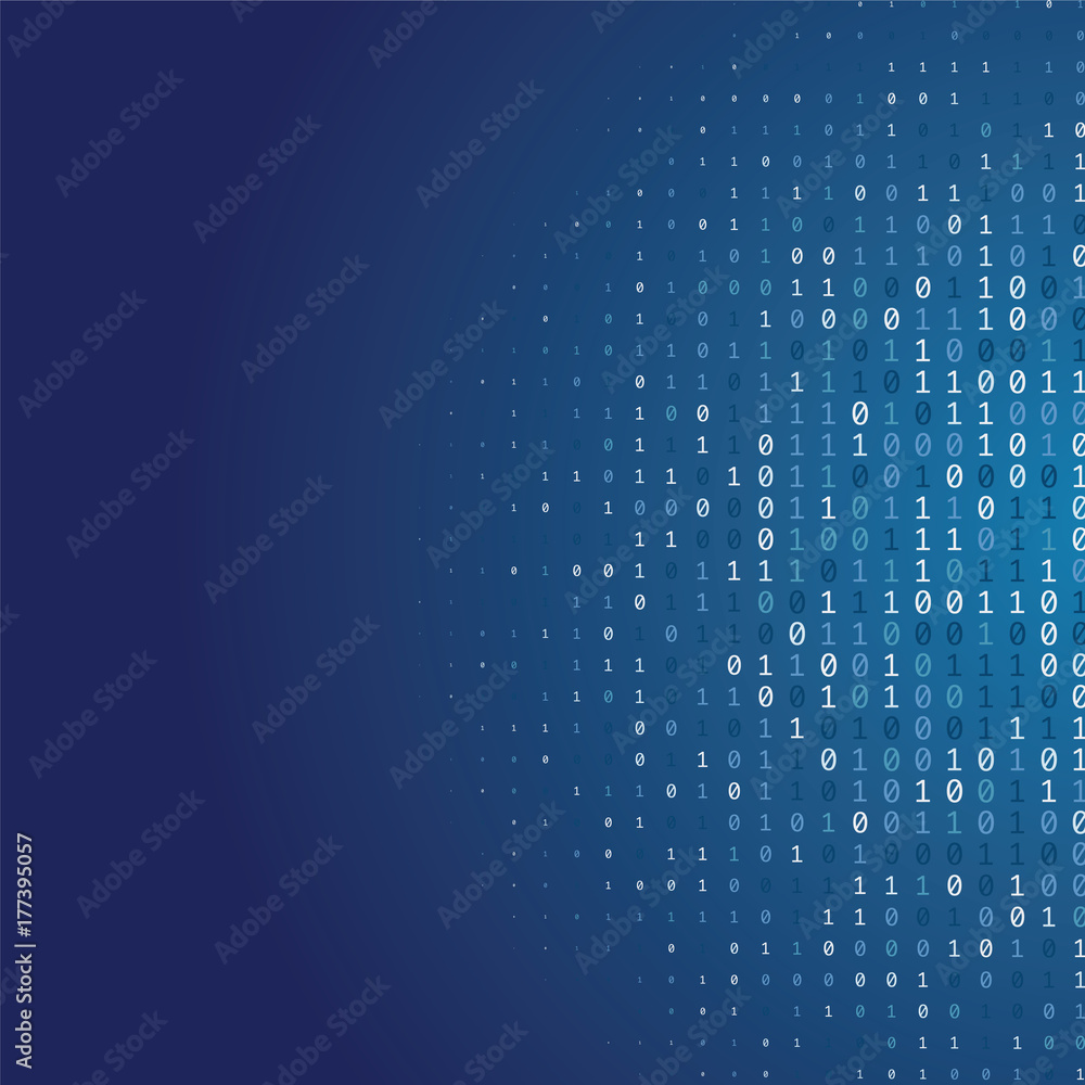 Poster binary code digital technology background made with zeros and ones