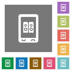 Mobile speakerphone square flat icons