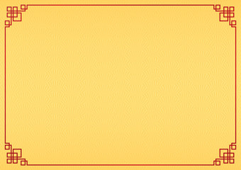 chinese new year background with red border, abstract oriental wallpaper with decoration frame, yellow chinese fan inspiration, vector illustration 