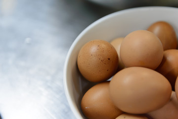 eggs in white bowl
