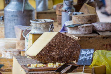 Cheese stall at French market