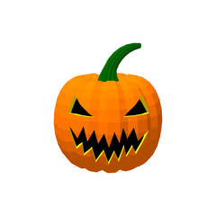 Halloween pumpkin. Isolated on white background.3d Vector illustration.