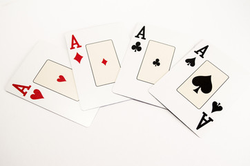 All the Aces on White Background