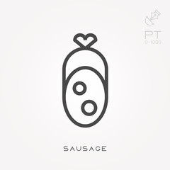Line icon sausage