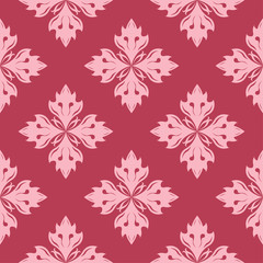 Red floral seamless background. Ornamental pattern - 177399460